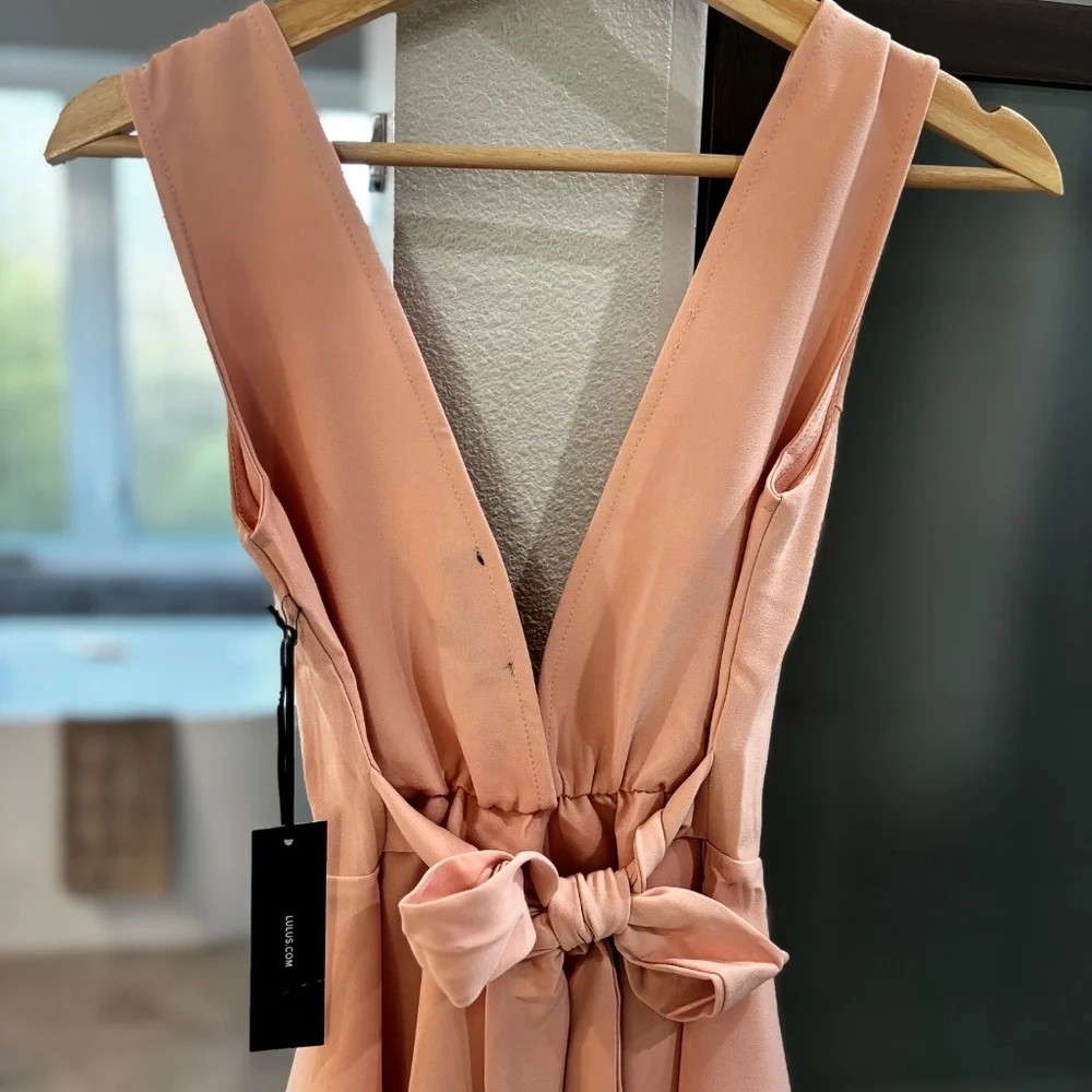 Lulus "Simply Joyous" Peplum Top - Peach Size S - Picture 5 of 9